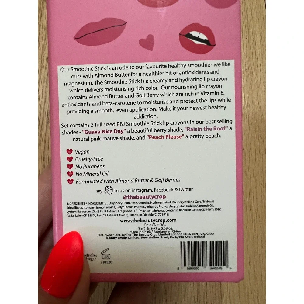 The Beauty Crop PBJ Smoothie Stick Lip Crayon Guava Nice Day Berry